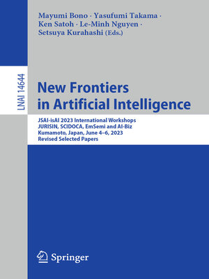 cover image of New Frontiers in Artificial Intelligence